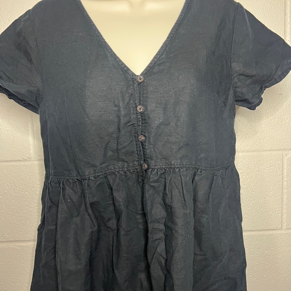 Madewell Linen Blend Alexandra Button-Front Mini Dress XS - Picture 5 of 8
